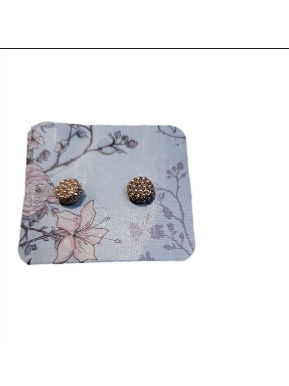 Aldo Rose Gold Pearl Encrusted Circle Post Earrings